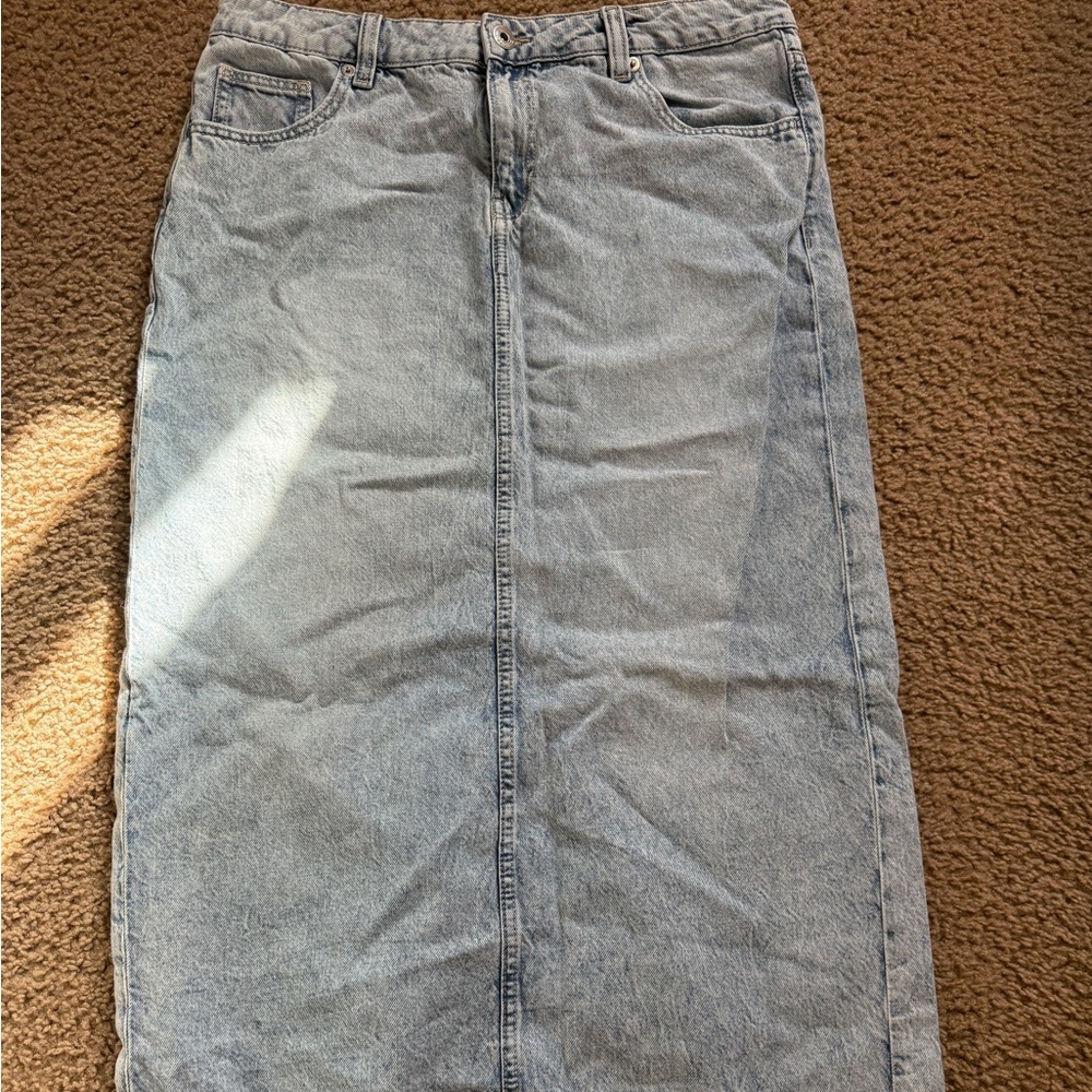 H&M Light Blue Denim Maxi Skirt